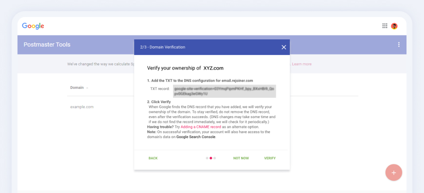 Verify domain